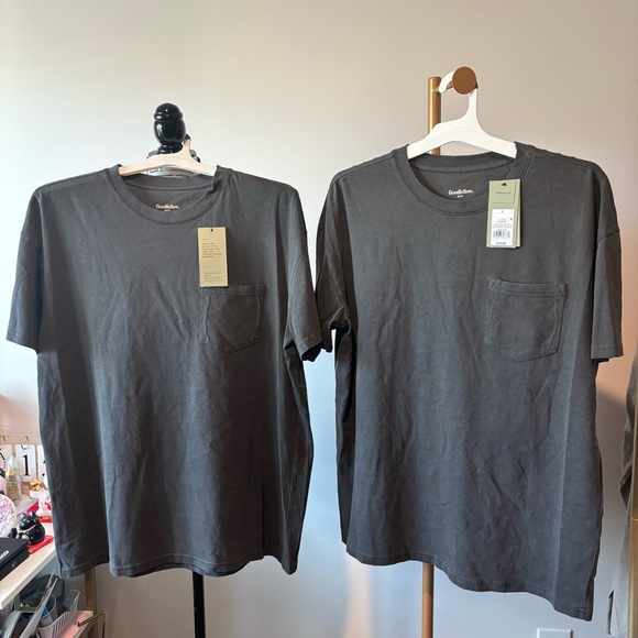 NWT - 2pcs Goodfellow & Co Men’s Cotton T-shirt w/pocket black size large - Picture 6 of 7